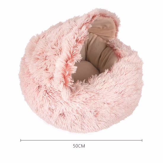 Rena Pet 高級ロングぬいぐるみ 暖かい 柔らかい カラフル ラウンド 猫 子犬 ペットベッド カバー付き